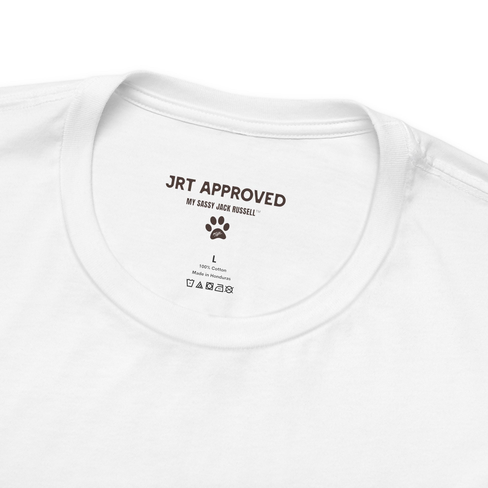 Inner neck label Jack Russell Terrier Social Club t-shirt white