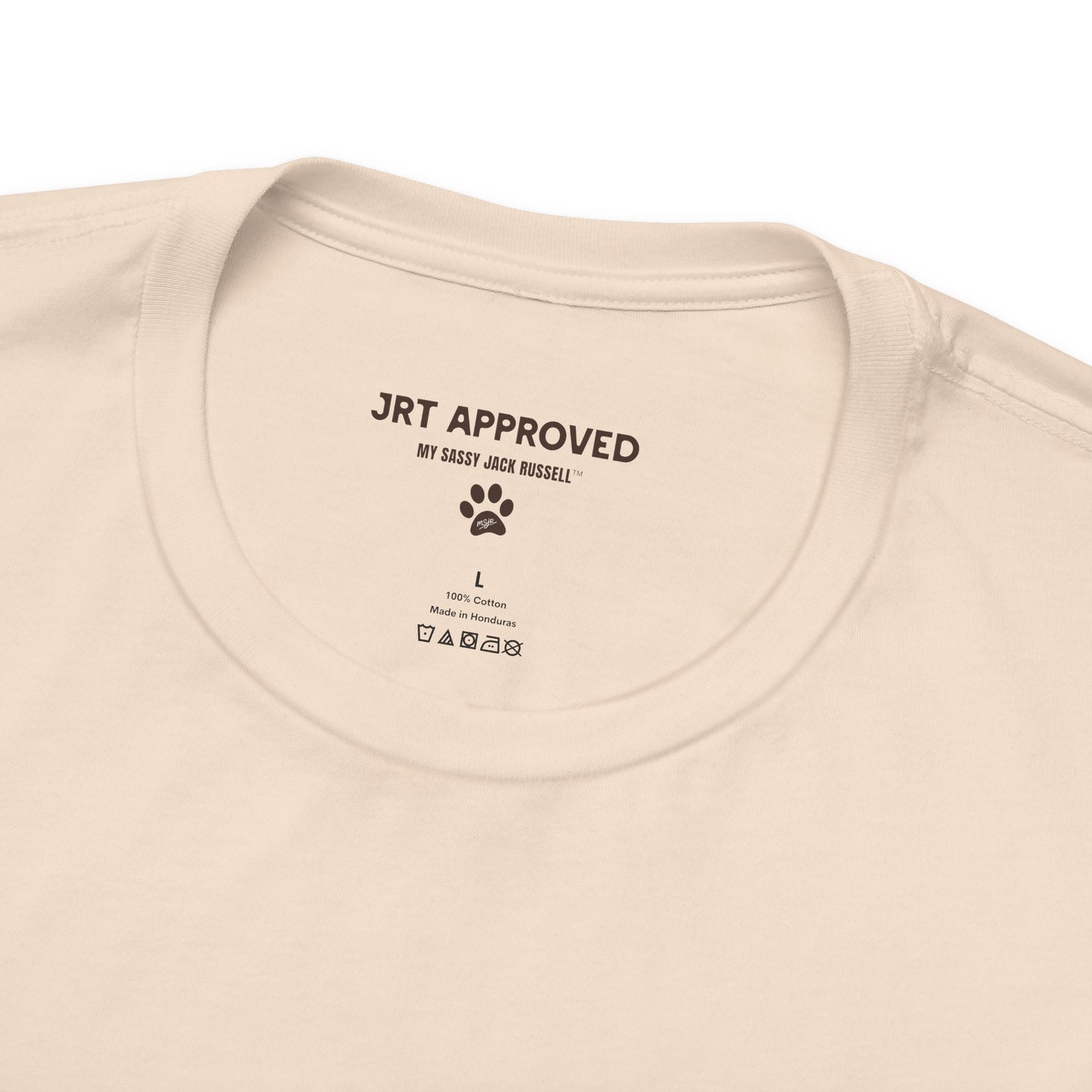 Inner neck label Jack Russell Terrier Social Club t-shirt cream