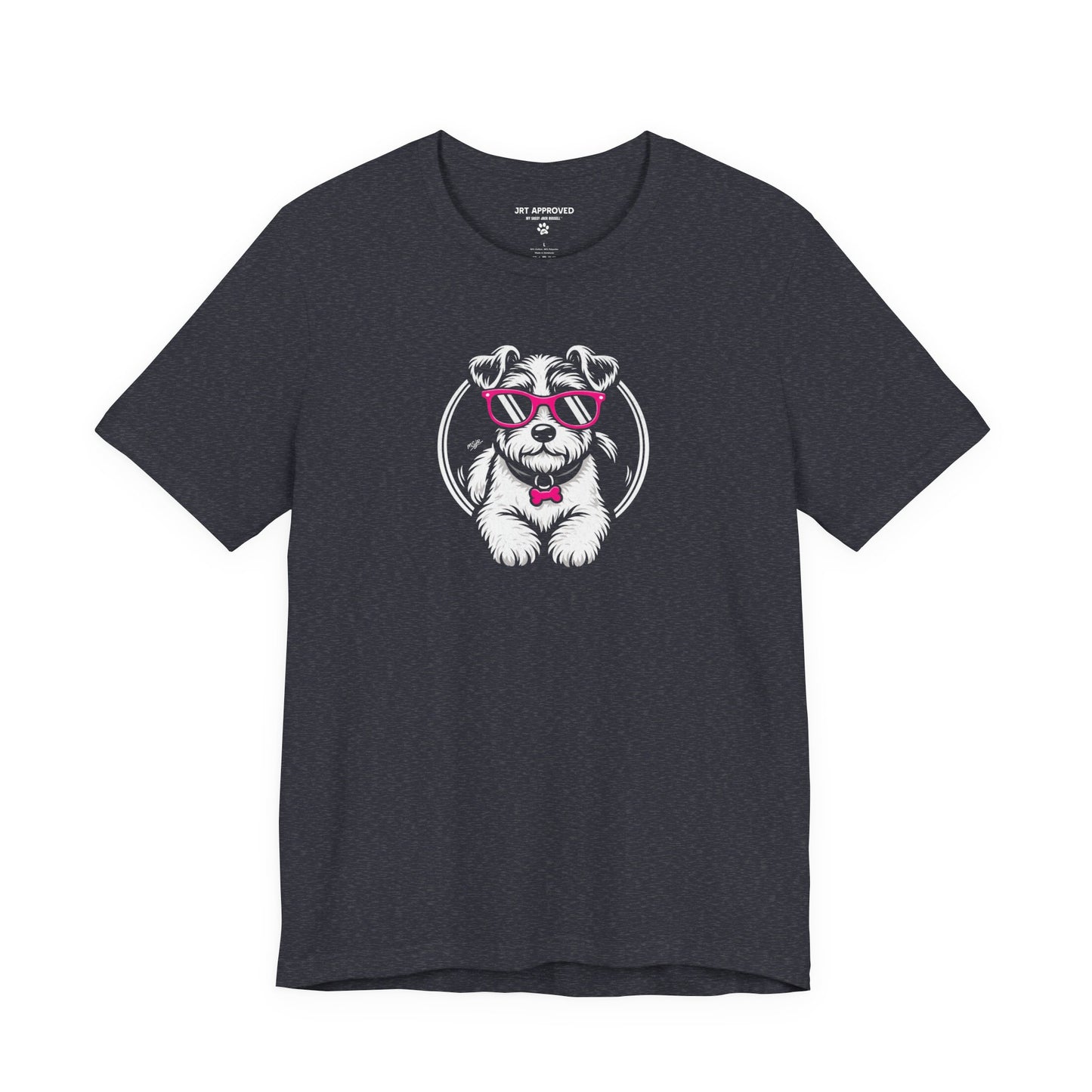 Jack Russell Terrier sunglasses graphic t-shirt navy color dog logo
