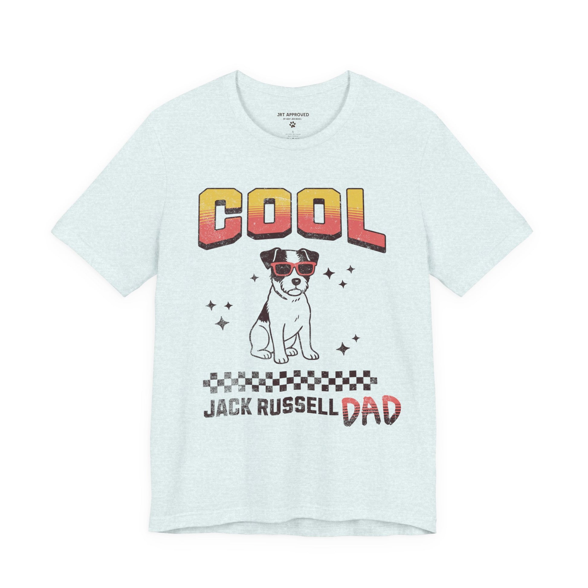 Cool Jack Russell Dad t-shirt retro Jack Russell Terrier graphic light blue