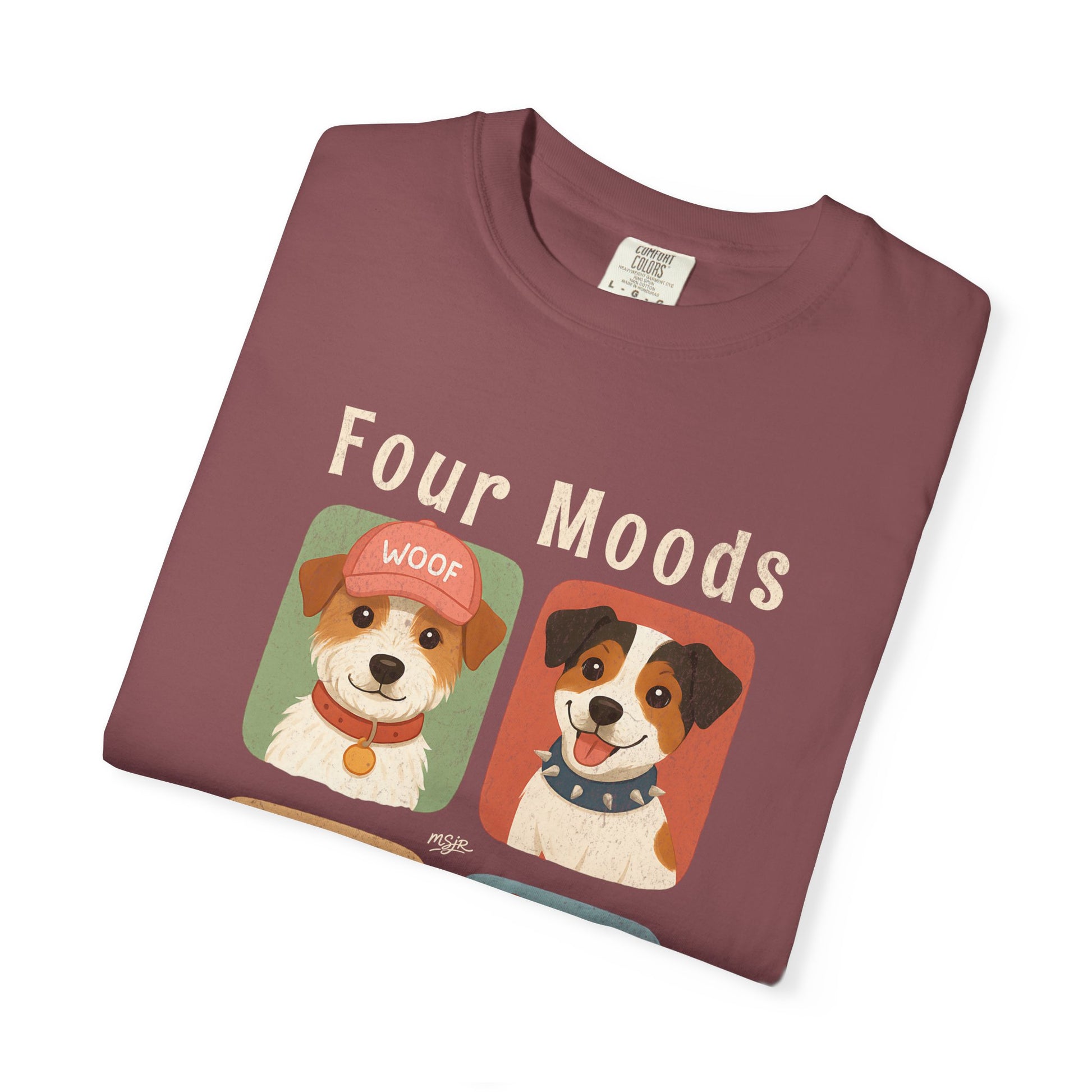Folded Four Moods Jack Russell Terrier t-shirt funny dog graphic