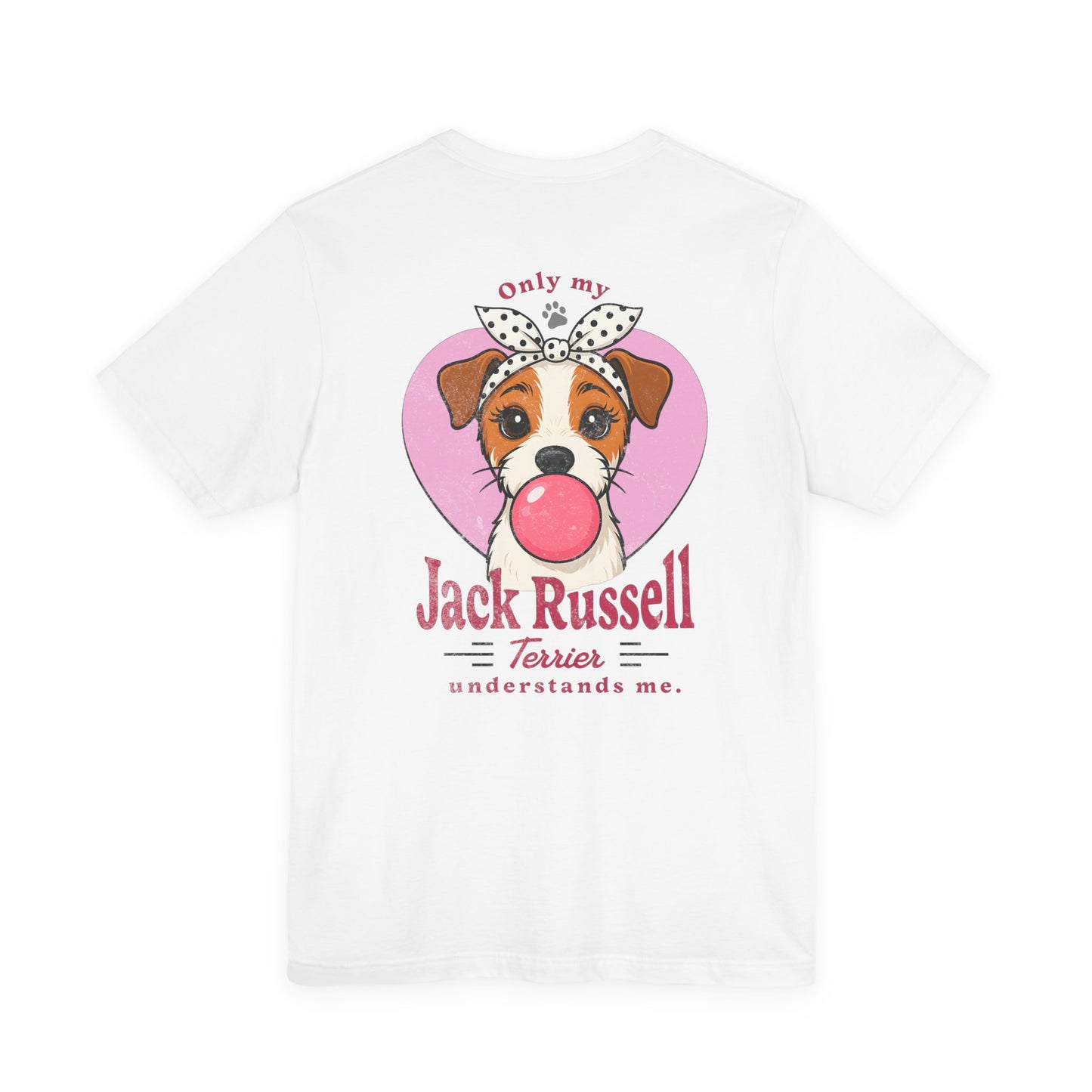 Girly Jack Russell -T-Shirt - Premium front + back print