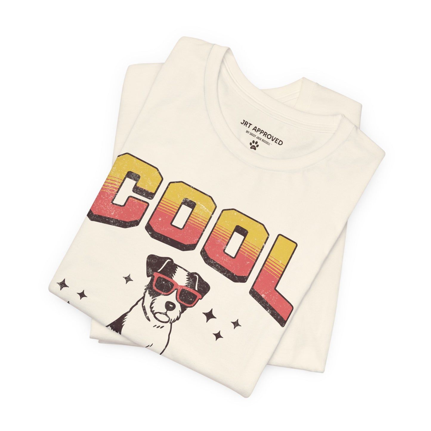 Folded Cool Jack Russell Dad Jack Russell Terrier t-shirt cream