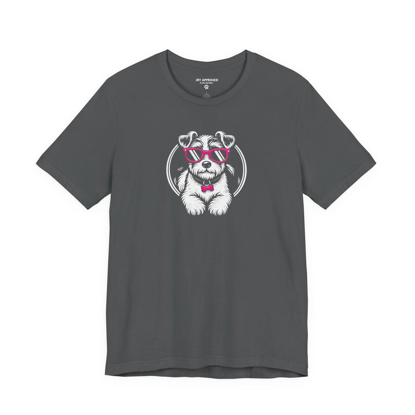 Jack Russell Terrier sunglasses logo t-shirt gray color dog graphic
