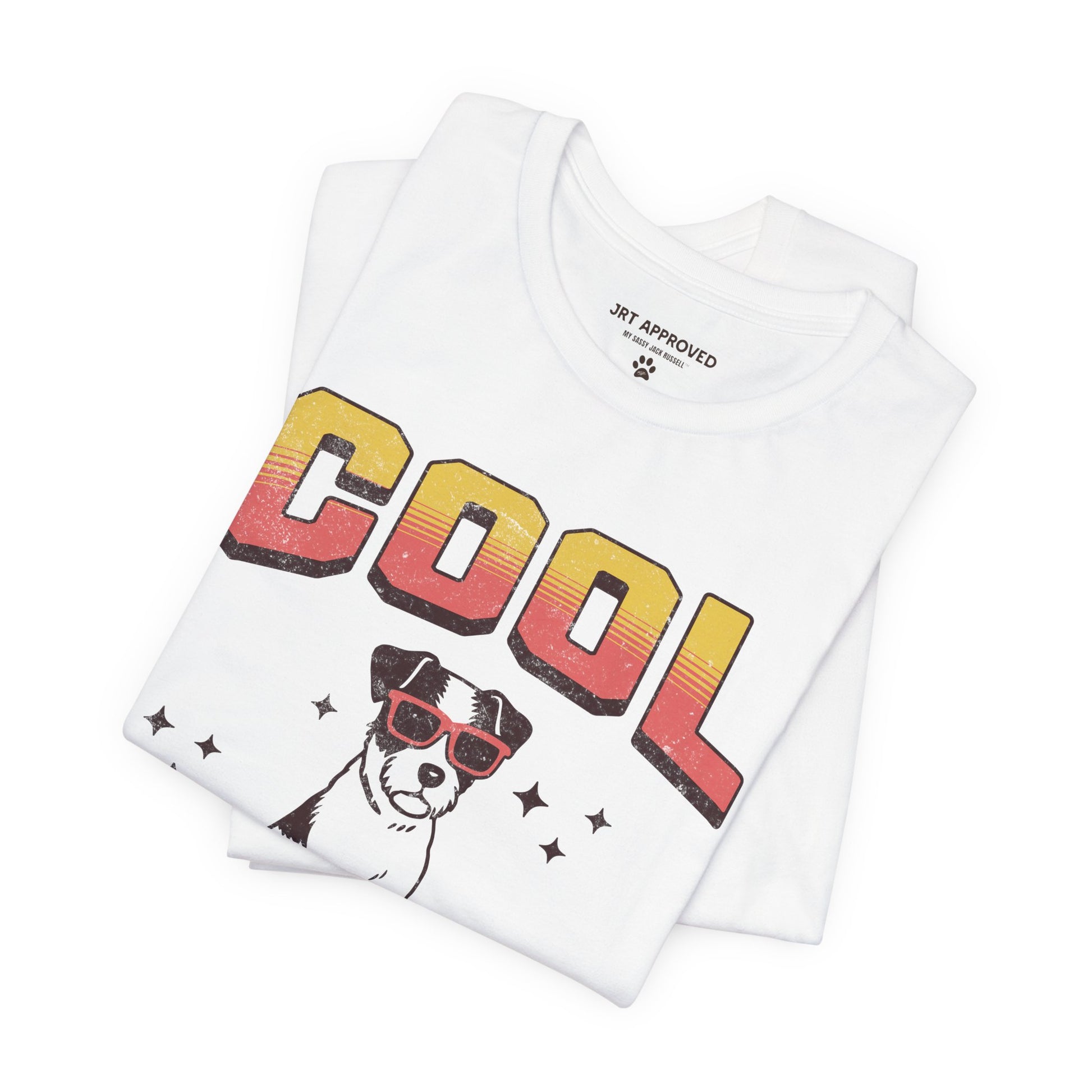 Folded Cool Jack Russell Dad Jack Russell Terrier t-shirt white