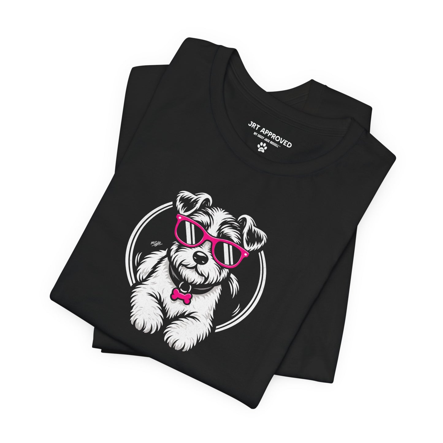 Folded Jack Russell Terrier sunglasses graphic t-shirt